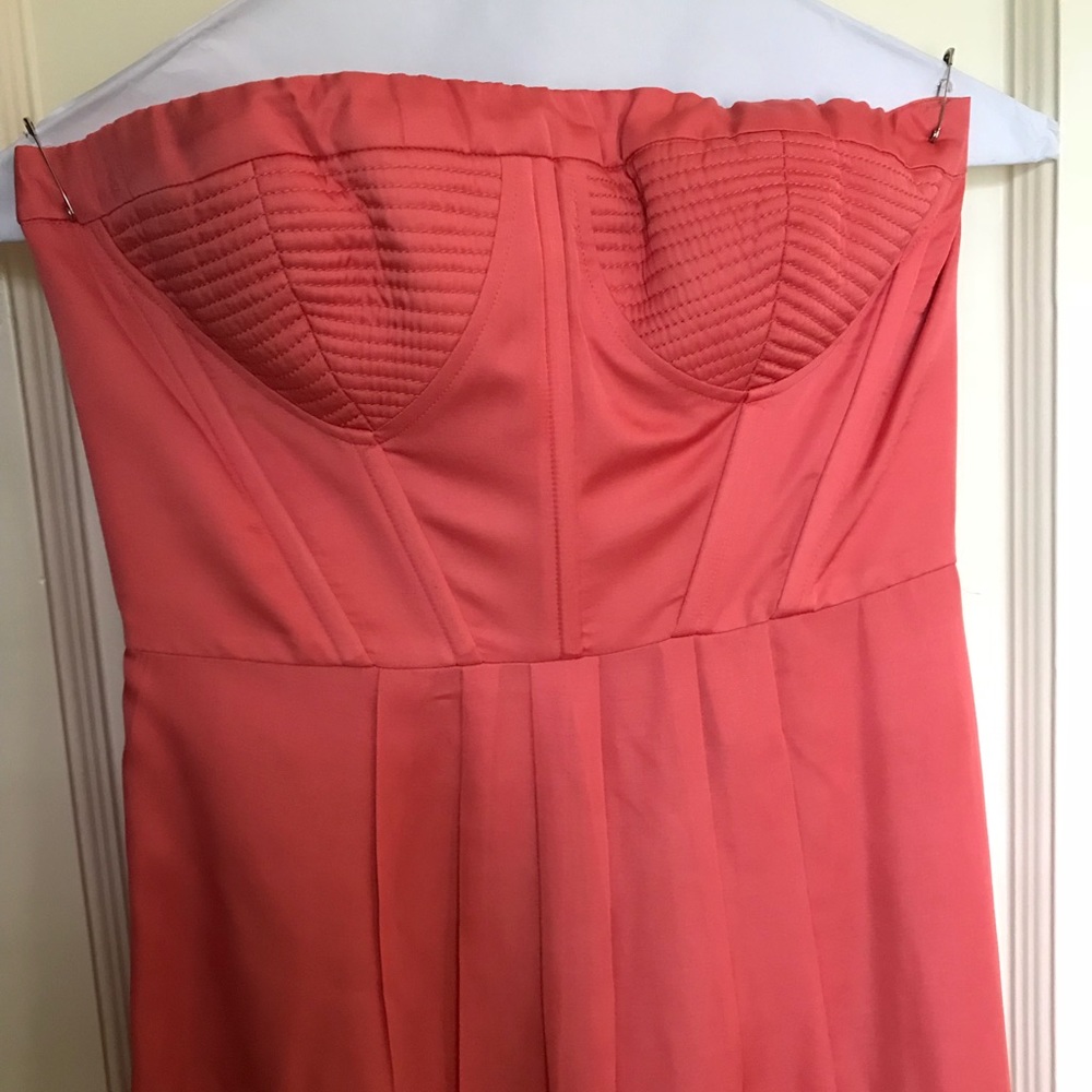 Strapless Coral Long Maxi BCBG
